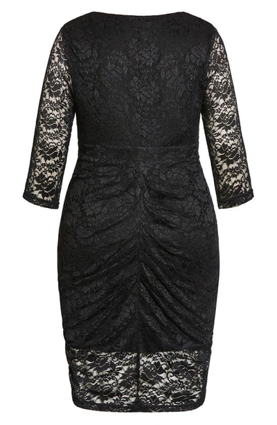 Shop City Chic Lacey Zip Front Cocktail Dress In Black