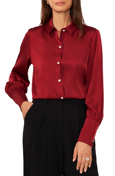 Shop Halogen Button-up Shirt In Rhubarb Red
