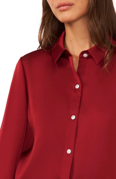 Shop Halogen Button-up Shirt In Rhubarb Red