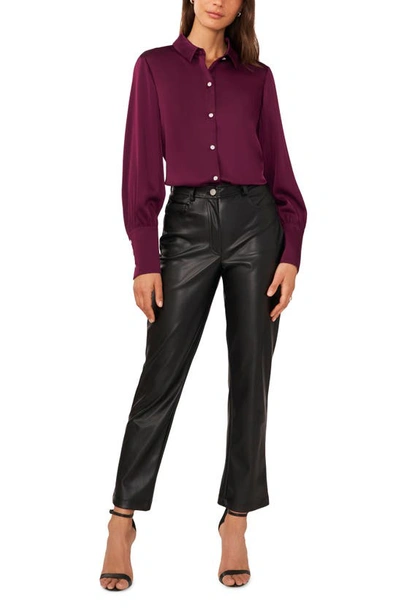 Halogen Button-up Shirt In Deep Ruby