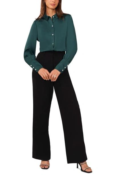Halogen Button-up Shirt In June Bug Green