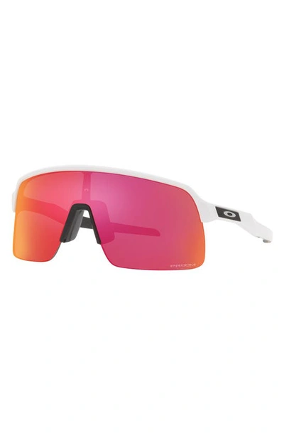 Oakley Sutro Lite 58mm Prizm™ Rectangular Shield Sunglasses In White