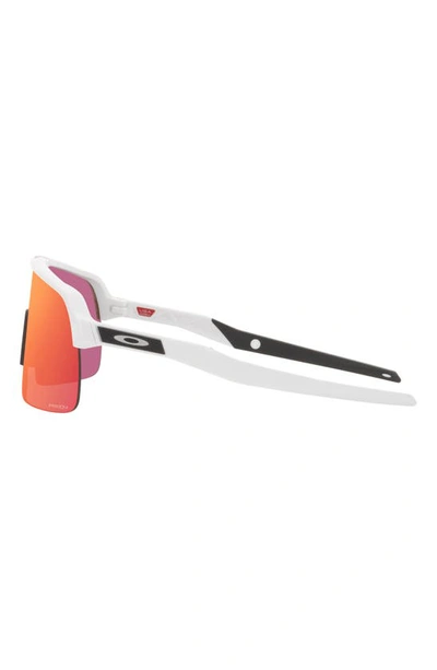 Oakley Sutro Lite 58mm Prizm™ Rectangular Shield Sunglasses In White