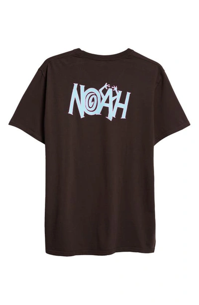 Shop Noah Chaos Pocket Graphic T-shirt In Dark Brown