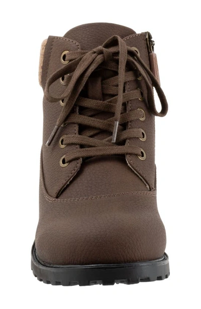 Trotters Bellamy Faux Fur Lined Bootie In Dark Brown