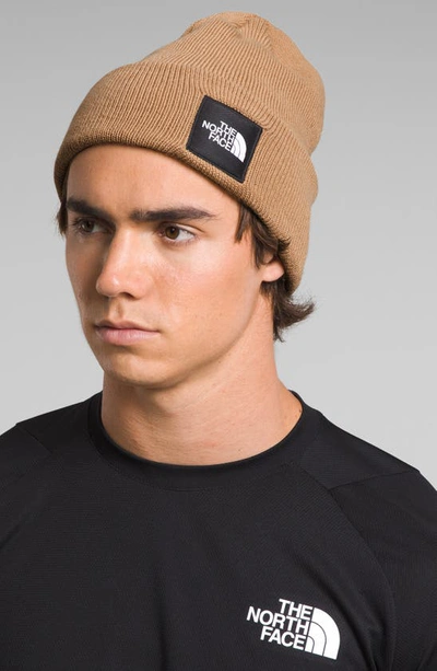 Shop The North Face Big Box Logo Beanie In Almond Butter