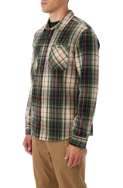 Shop O'neill Landmarked Flannel Button-up Shirt In Light Khaki