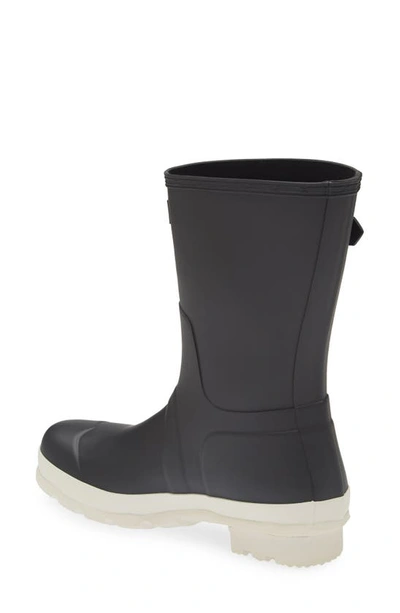 Shop Hunter Original Short Waterproof Rain Boot In Black/ White Willow