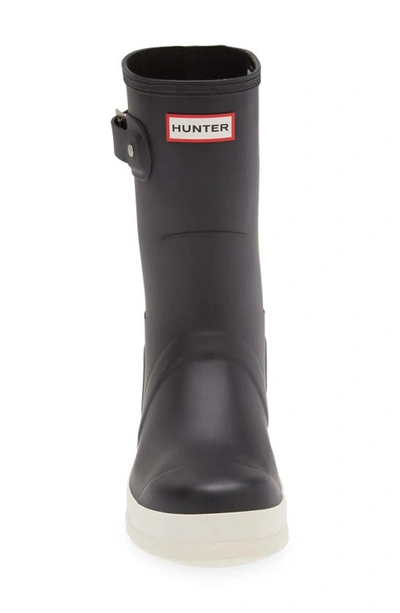 Shop Hunter Original Short Waterproof Rain Boot In Black/ White Willow