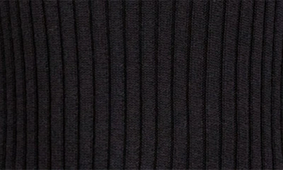 Shop Moncler Kids' Mock Neck Virgin Wool Blend Rib Sweater In Black