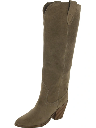 Shop Aqua College Winnie Womens Suede Pointed Toe Over-the-knee Boots In Beige
