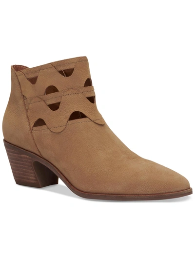 Lucky Brand Gezana Womens Nubuck Cut Out Ankle Boots In Multi
