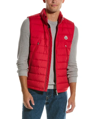 Shop Moncler Down Vest In Red