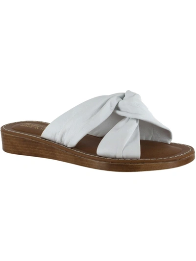 Shop Bella Vita Noa-italy Womens Leather Slip On Slide Sandals In White