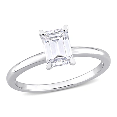 Mimi & Max 1ct Dew Octagon Created Moissanite Solitaire Engagement Ring In Sterling Silver In White