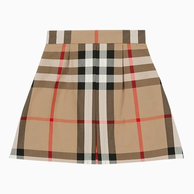 Shop Burberry Vintage Check Beige Miniskirt