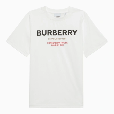 Shop Burberry | White Crew-neck T-shirt With Logo