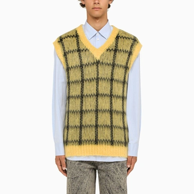 Shop Marni | Yellow/black Knitted Waistcoat