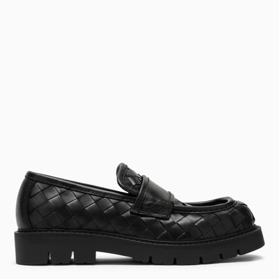 Bottega Veneta Haddock Intrecciato Leather Loafers In Black
