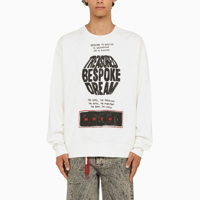 Shop Marni | White Crewneck Sweatshirt With Print