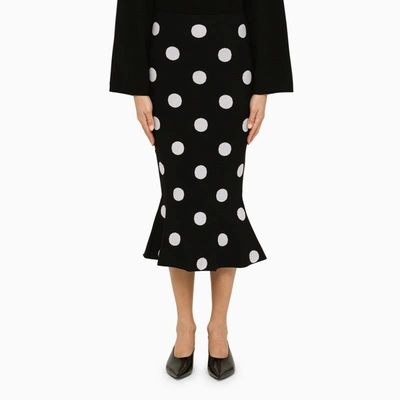 Shop Marni | Black Polka Dot Skirt With Ruffle