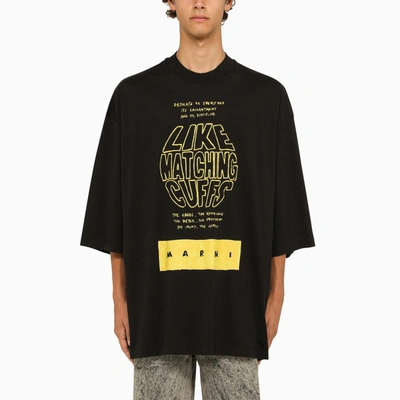 Shop Marni | Black Oversize Crew-neck T-shirt