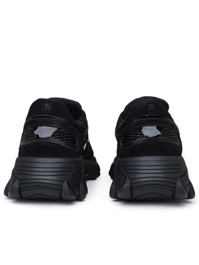 Shop Balmain B-east Black Leather Sneakers