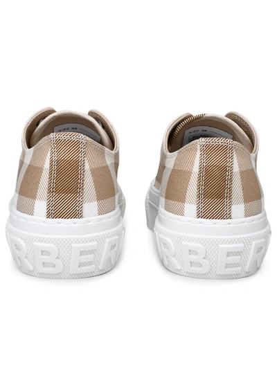 Shop Burberry Beige Cotton Jack Sneakers