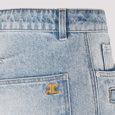 Shop Courrèges Chaps Blue Denim Pants Jeans