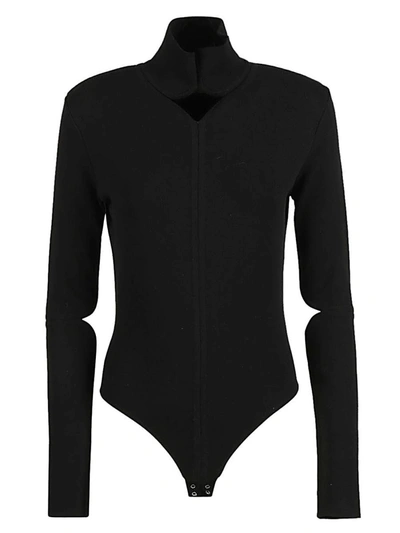 Shop Courrèges Long Sleeve Bodysuit In Black