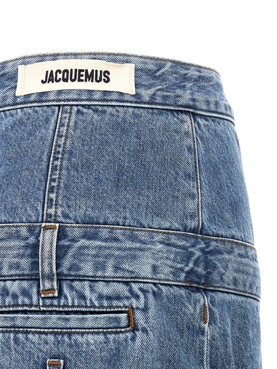 Shop Jacquemus La Mini De Nimes Criolo Skirts Blue