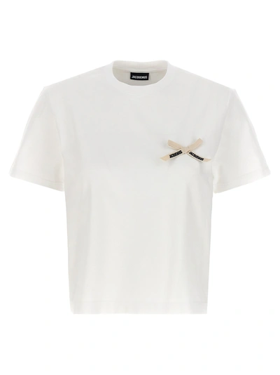 Shop Jacquemus Le Tshirt Noeud T-shirt White