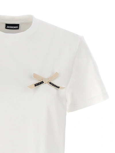 Shop Jacquemus Le Tshirt Noeud T-shirt White