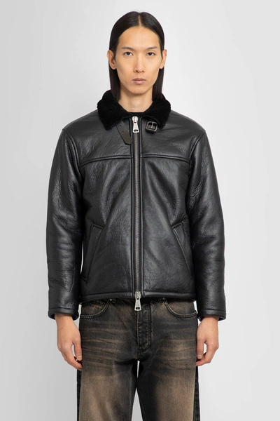 Shop Giorgio Brato Man Black Leather Jackets
