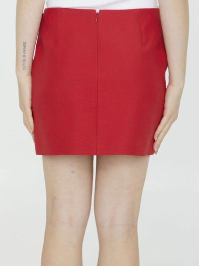 Shop Valentino Crepe Couture Miniskirt In Red