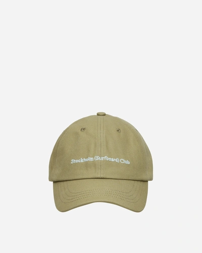 Shop Stockholm Surfboard Club Embroidered Logo Cap Olive In Green