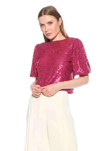 Shop Alexia Admor Blake Sequin Top In Hot Pink