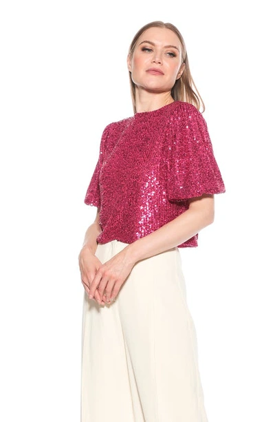 Shop Alexia Admor Blake Sequin Top In Hot Pink