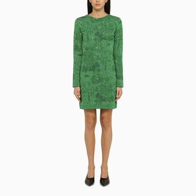 Shop Givenchy | Green Lurex And Floral Jacquard Dress