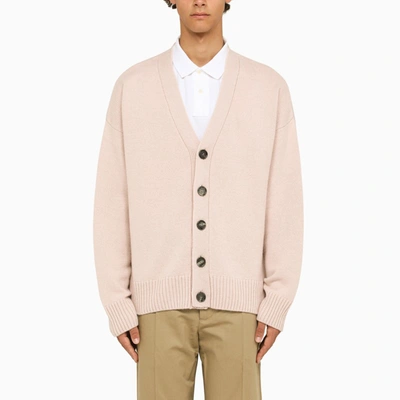 Shop Ami Alexandre Mattiussi Powder Pink Wool And Cashmere Cardigan