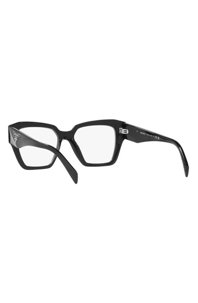 Prada 51mm Square Optical Glasses In Black