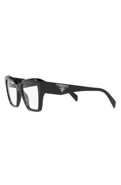 Prada 51mm Square Optical Glasses In Black