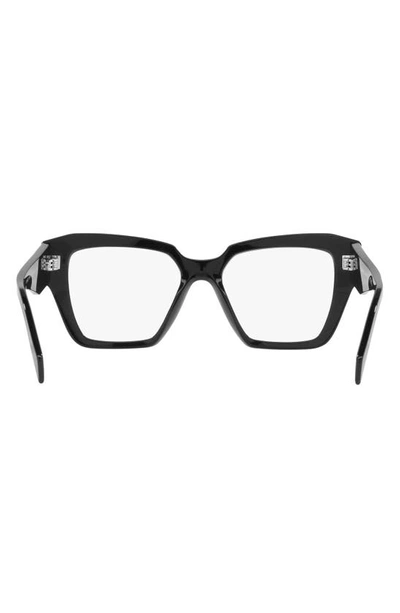 Prada 51mm Square Optical Glasses In Black