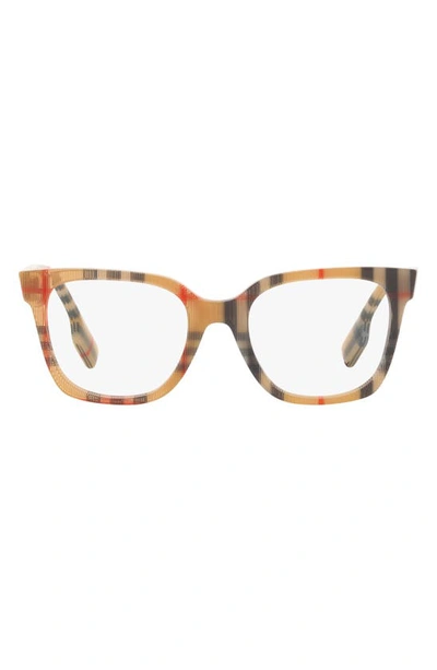 Shop Burberry Evelyn 52mm Square Optical Glasses In Rubber/ Gunmetal