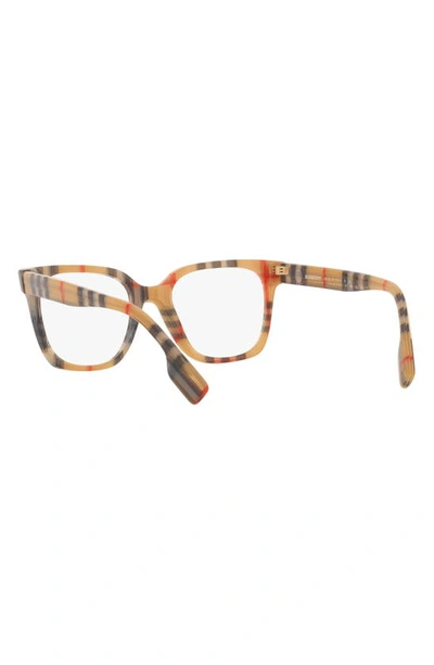 Shop Burberry Evelyn 52mm Square Optical Glasses In Rubber/ Gunmetal