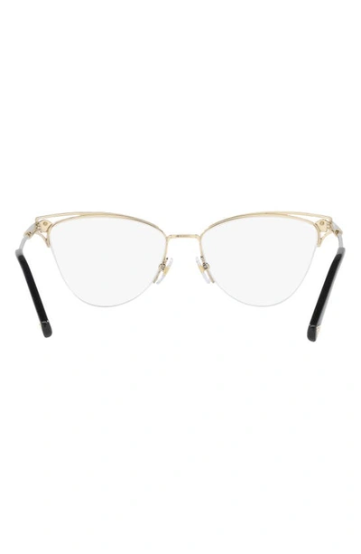 Shop Versace 55mm Cat Eye Optical Glasses In Pale Gold