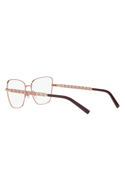 Shop Dolce & Gabbana 57mm Butterfly Optical Glasses In Rose Gold/ Bordeaux