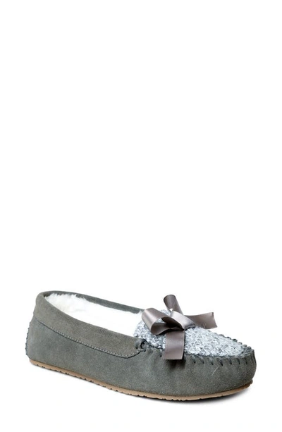 Shop Minnetonka Cosi Faux Shearling Slipper In Grey Multi