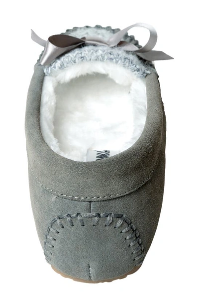 Minnetonka Cosi Faux Shearling Slipper In Grey Multi
