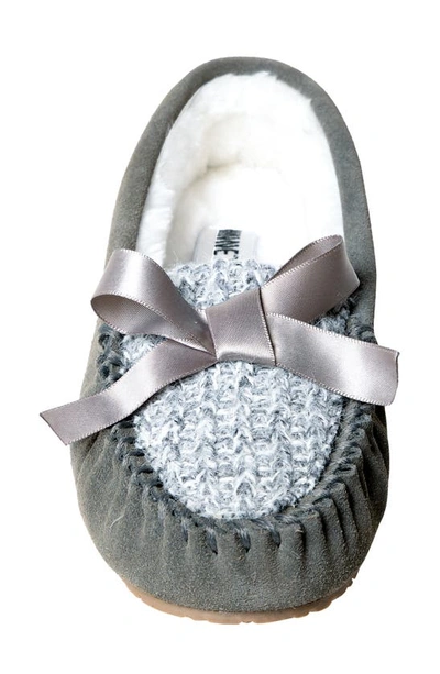 Minnetonka Cosi Faux Shearling Slipper In Grey Multi